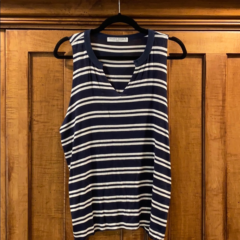Blue and white tank top